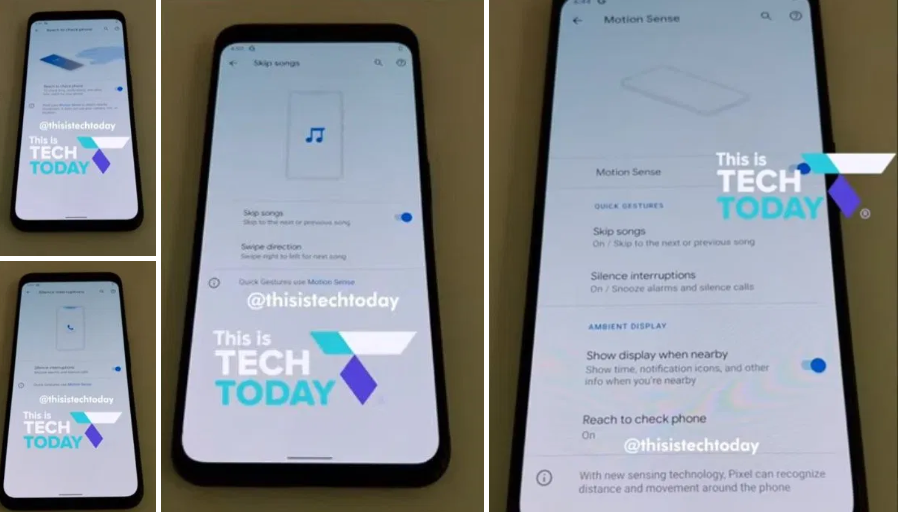 Pixel 4 Motion Sense settings and gestures leak online