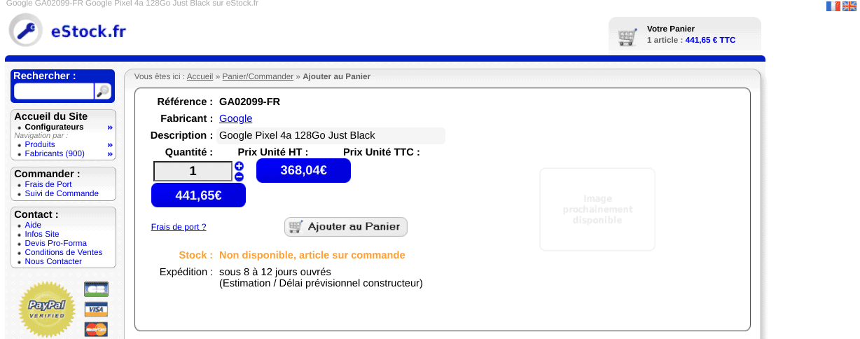 Google Pixel 4A gets listed on French retailer website