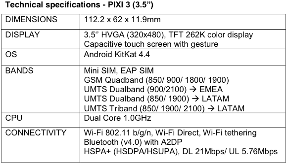 Alcatel OneTouch PIXI 3 series announced with multiple OS support