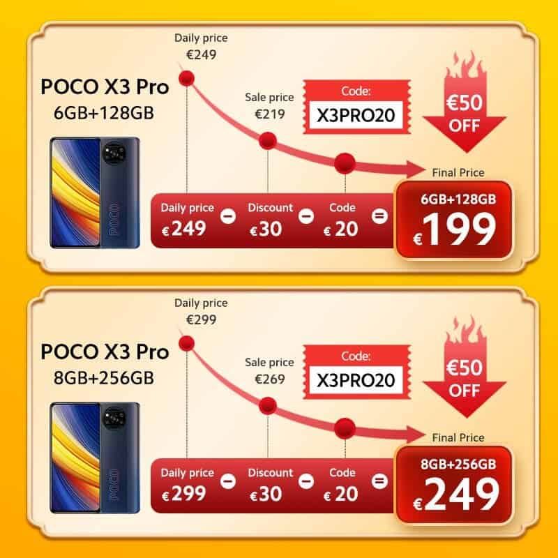 Coupons for the price/performance king POCO X3 Pro