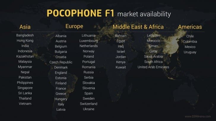 Pocophone F1 launches in over 65 global market, but not in Canada and U.S