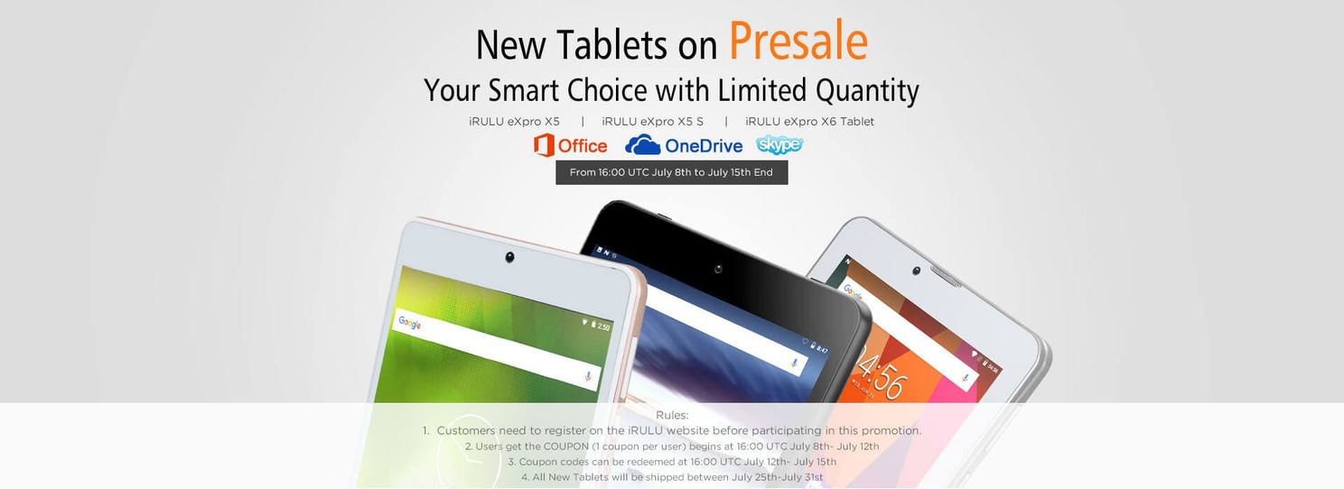 iRULU eXpro X5 / X5S / X6 Tablets Launched - Now on Presale (Limited Pcs)