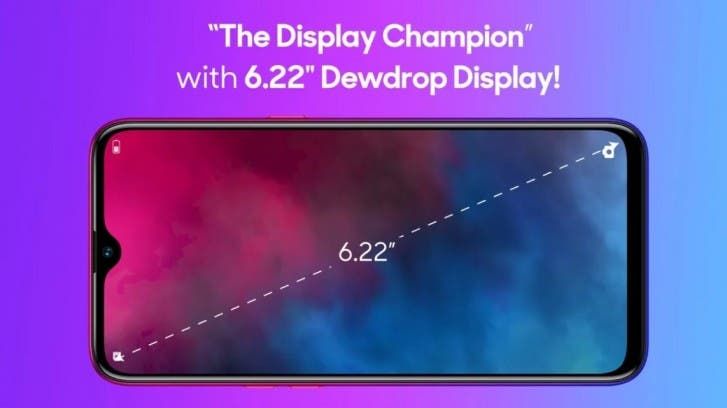 Realme 3i will sport a 6.22-inch display