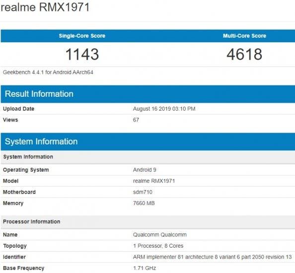 Realme 5 Pro goes through Geekbench ahead of launch