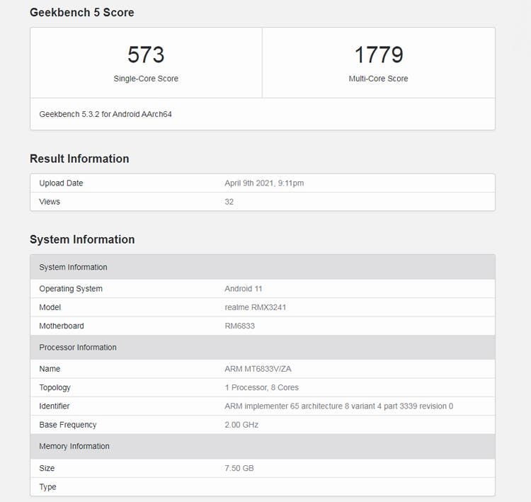 The release of the Realme 8 5G smartphone is approaching