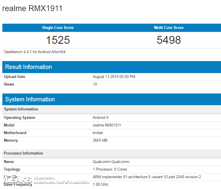 Realme 5 with Snapdragon 665 arrives on Geekbench