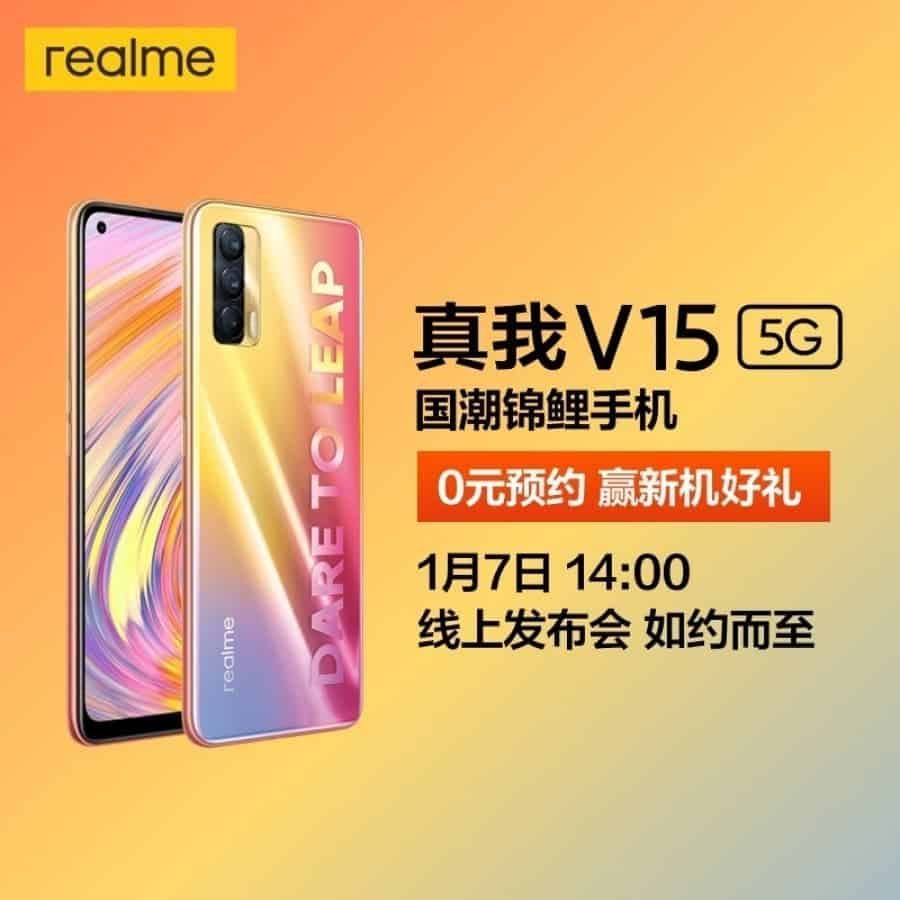 Realme V15 (Realme Koi) will go official on January 7