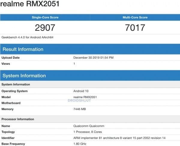 Realme X50 Youth gets certified while Realme X50 with 8GB RAM visits GeekBench