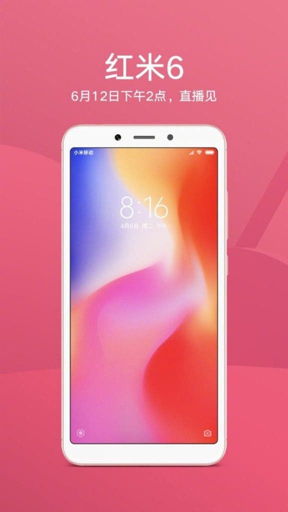 Xiaomi official posts teaser showing front of Redmi 6, launch on June 12