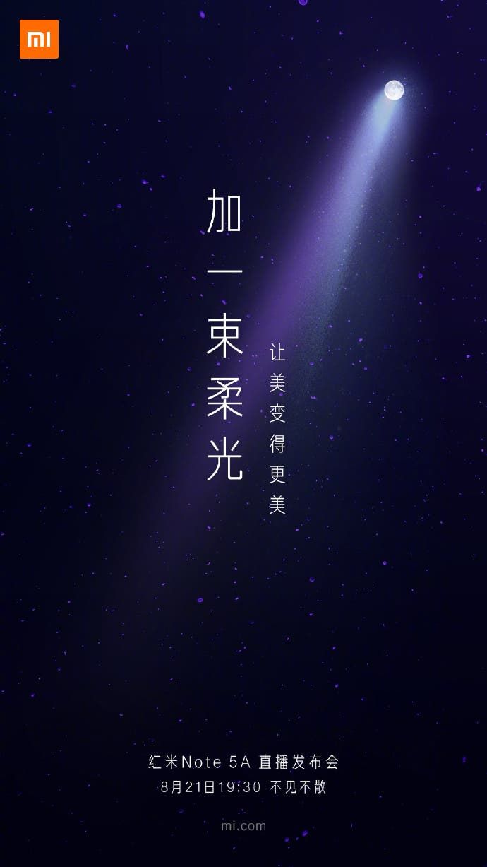 Xiaomi Redmi Note 5A rumored to pack a front facing flash