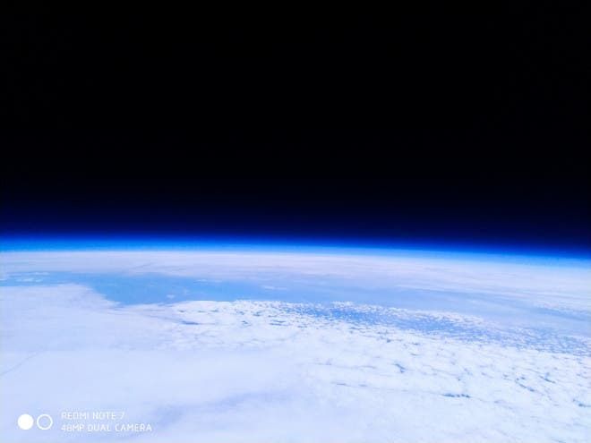 Redmi Note 7 launched into orbit, comes back with images of the Earth