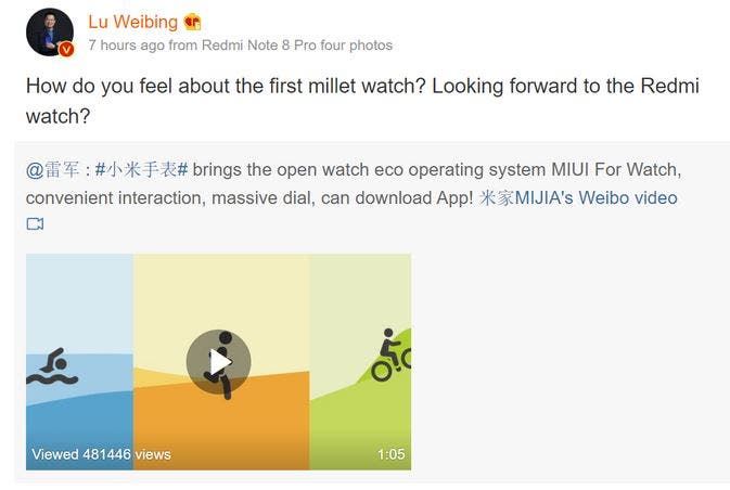 Redmi Watch is coming soon, company's GM hints