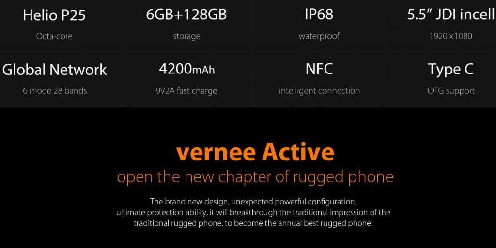 Specs for Vernee Active revealed + first video