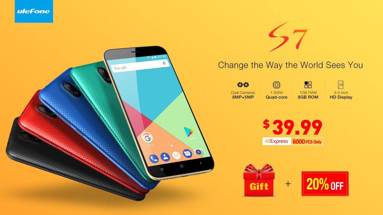 Giveaway! Win a brand new dual camera Ulefone S7!
