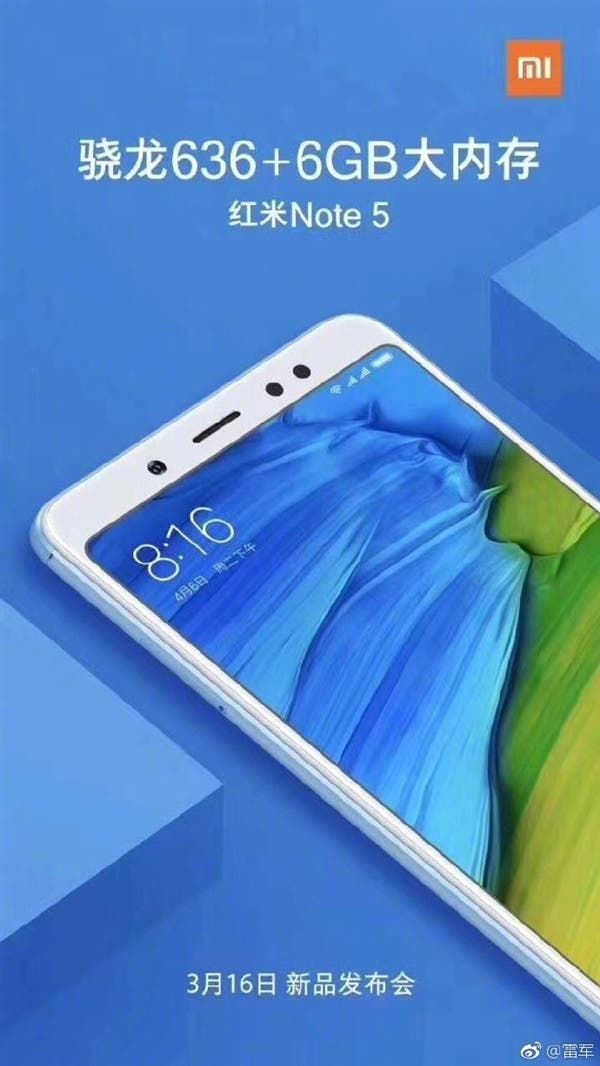Xiaomi Redmi Note 5 To Come With A Rear AI Camera As Well
