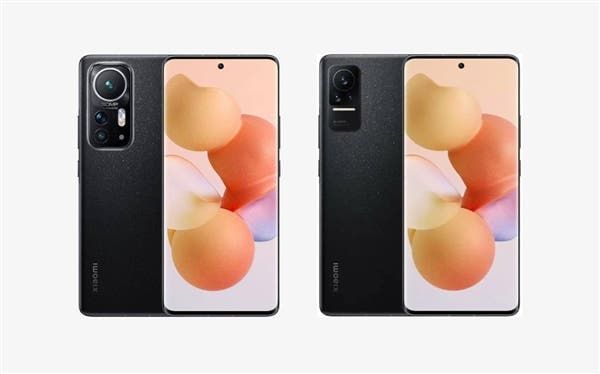 Xiaomi 12 render on the left. The image on the right is Xiaomi Civi