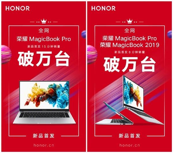 Honor MagicBook 2019 Sold Over 10,000 Units In 8 Minutes