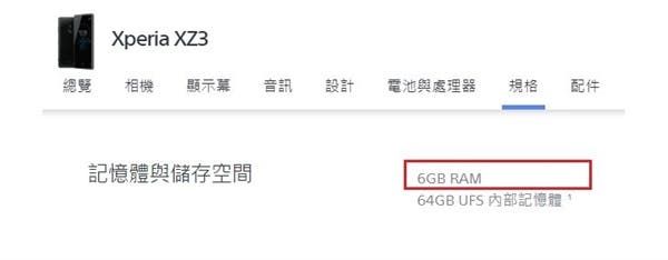 Sony Xperia XZ3 Listed on Taiwanese Official Website with 6GB RAM