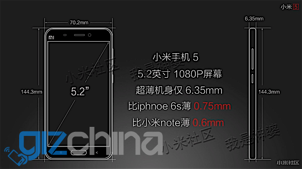 Update: Xiaomi Mi5 NFC, 26MP F1.6 camera, SD card, 3GB and 4GB RAM variants