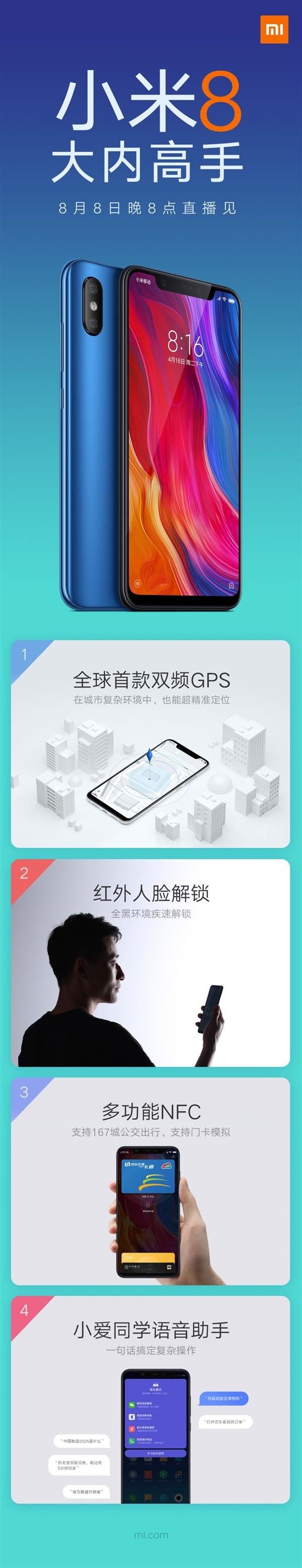 New Xiaomi Mi 8 With 8GB of RAM Went on Sale at 3299 Yuan
