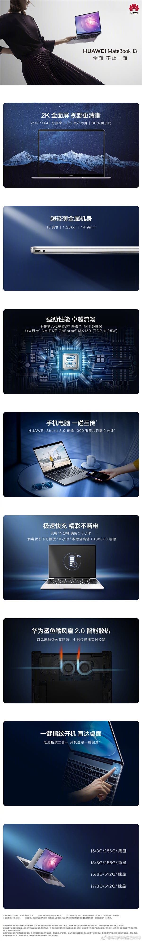 Huawei MateBook 13 Officially Unleashed, Starting at 4999 Yuan ($725)