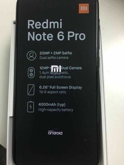 Alleged Xiaomi Redmi Note 6 Pro Box Leaked