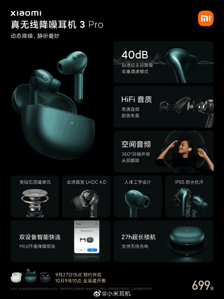 Xiaomi True Wireless Noise Cancelling Headphones 3 Pro Announced