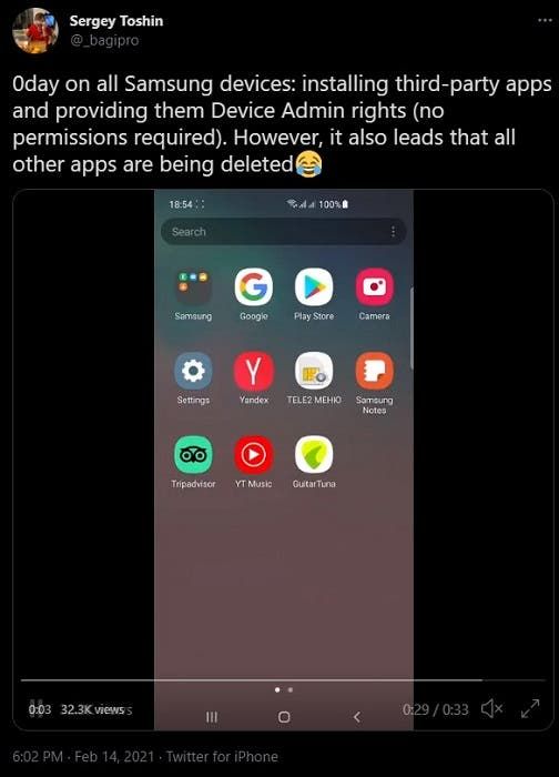 Dozens of vulnerabilities are found in the mobile ecosystem of Samsung
