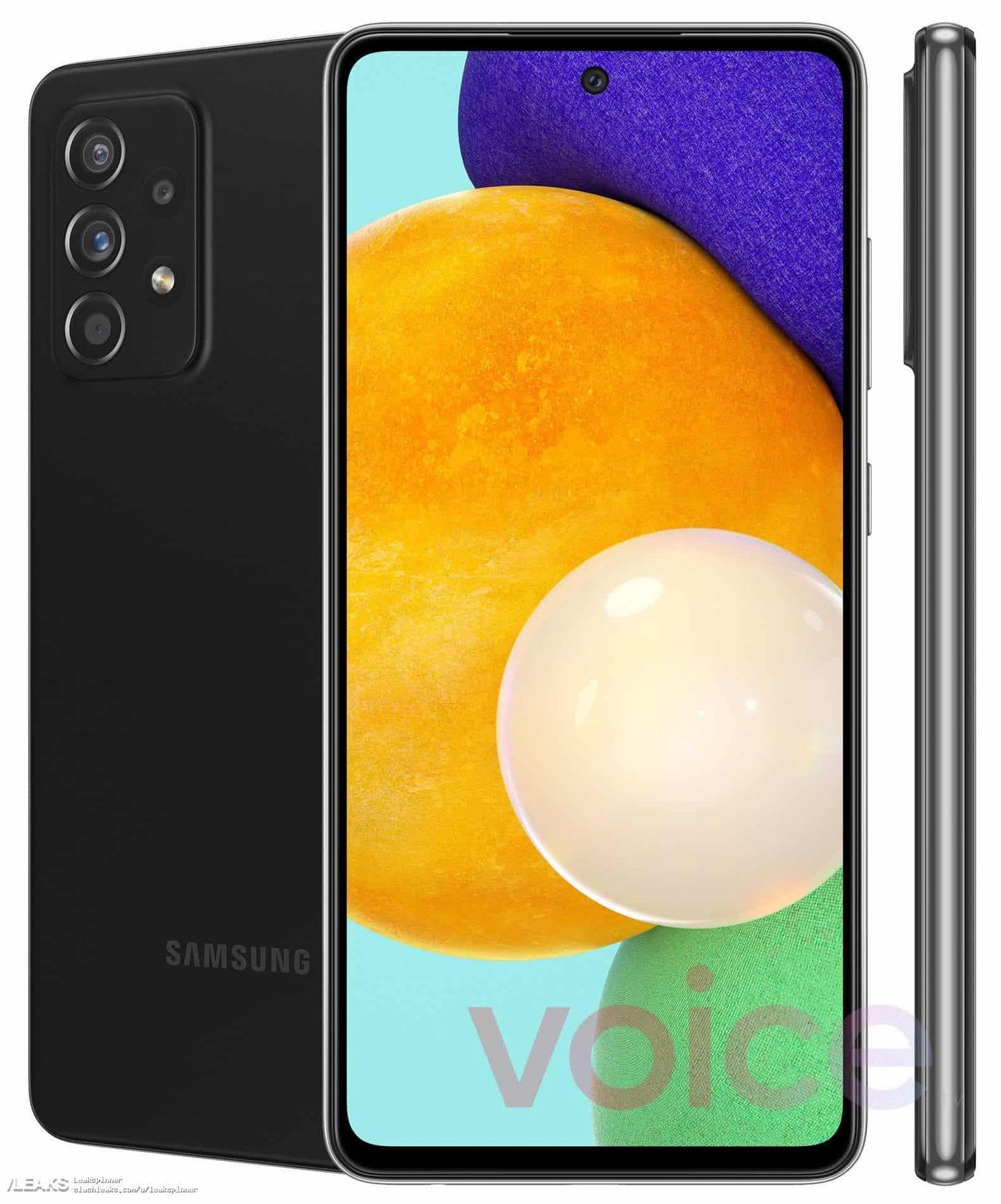 Official renders of the Samsung Galaxy A52 have appeared