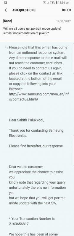 The Next Update For Galaxy S8 May Come With Portrait Mode