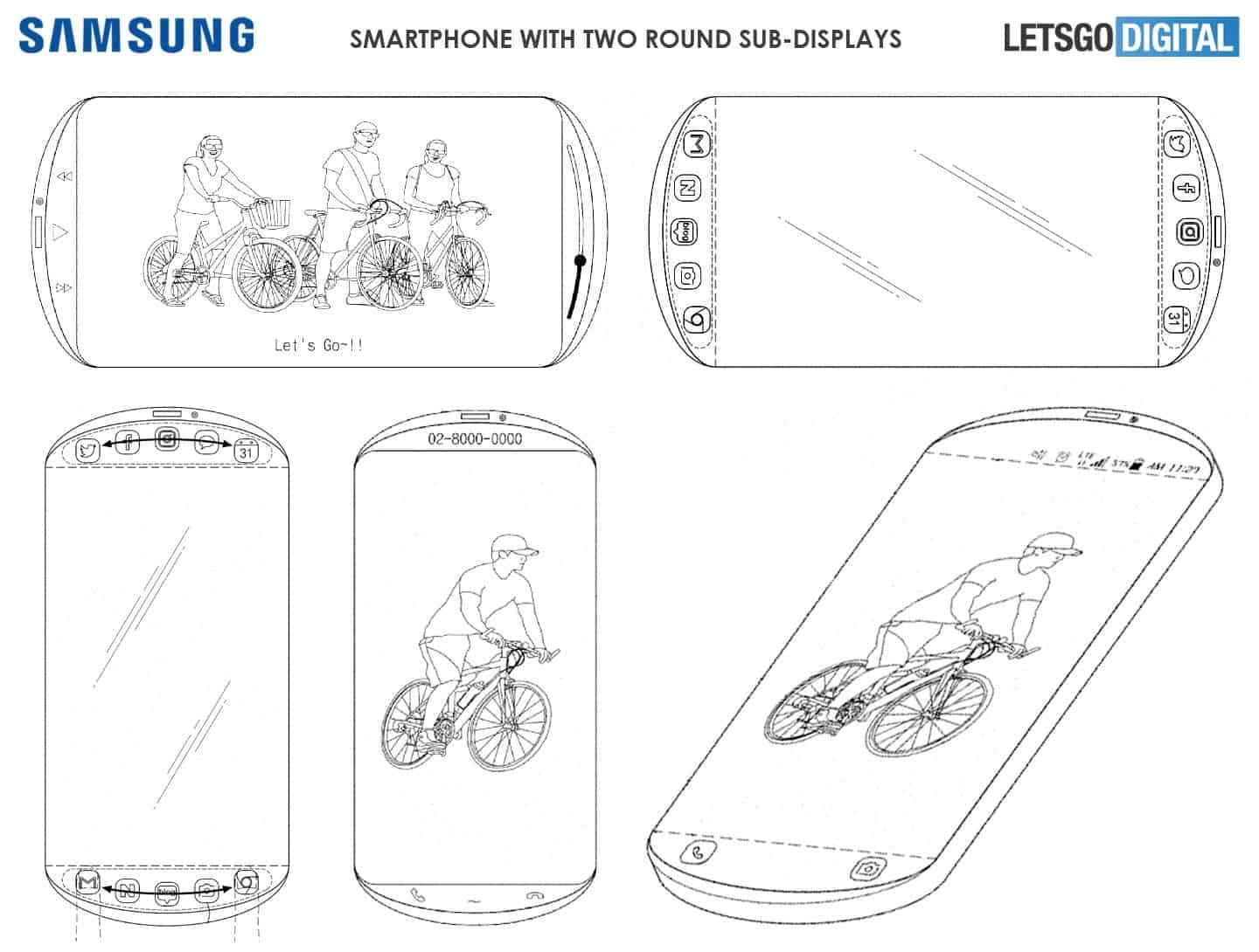 Samsung imagines a rounded smartphone with three screens on the front