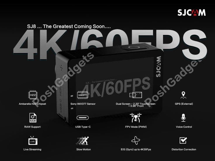 Voice Controlled SJCAM SJ8 Leaked Boasting Native 4K 60FPS