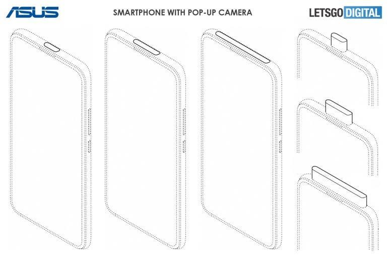 ASUS patents hint at smartphones with pop-up, and in-screen cameras