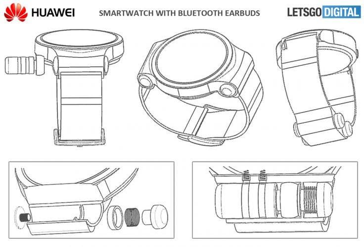 Huawei Watch to Store a Pair of Wireless Earbuds?