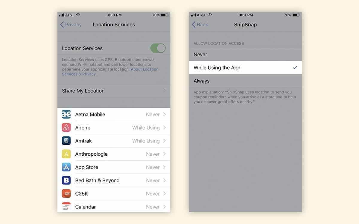 How to turn off location tracking on Android and iOS devices