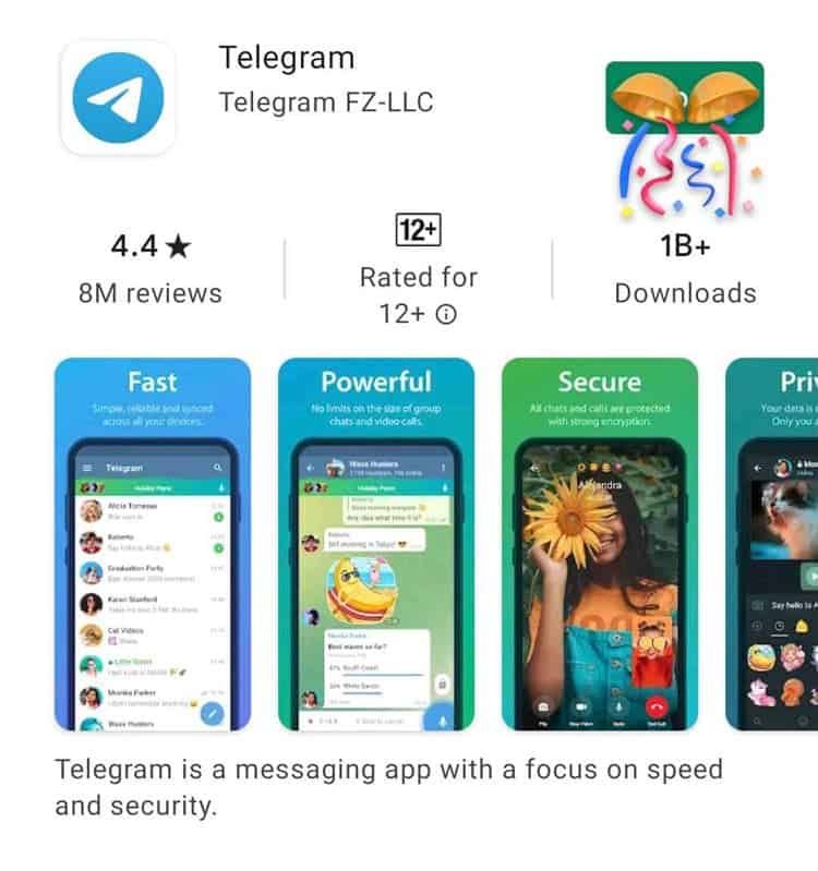 Telegram downloads on Google Play exceeded 1 billion