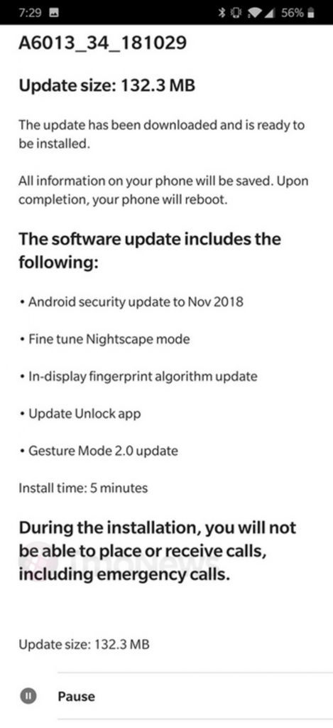 T-Mobile releases OnePlus 6T update with fingerprint improvements and November Security Patch