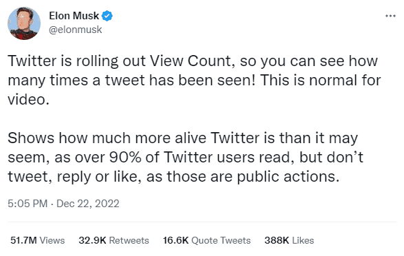 Twitter to roll out view count - 90% of users read but don't tweet, reply or like