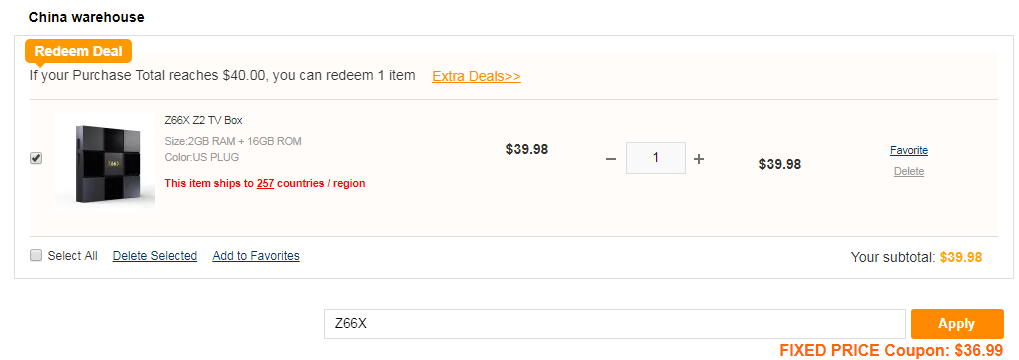 Z66X Z2 TV Box Supporting 4K @ 60fps at $36.99 [Coupon]
