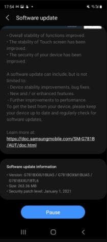 Samsung rolls out Another update for Galaxy S20 FE Touchscreen Stability