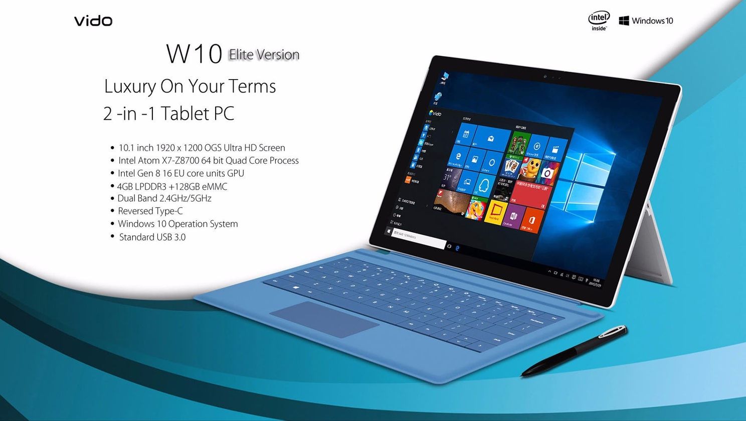 Vido W10 Elite, a Surface 3 clone from China