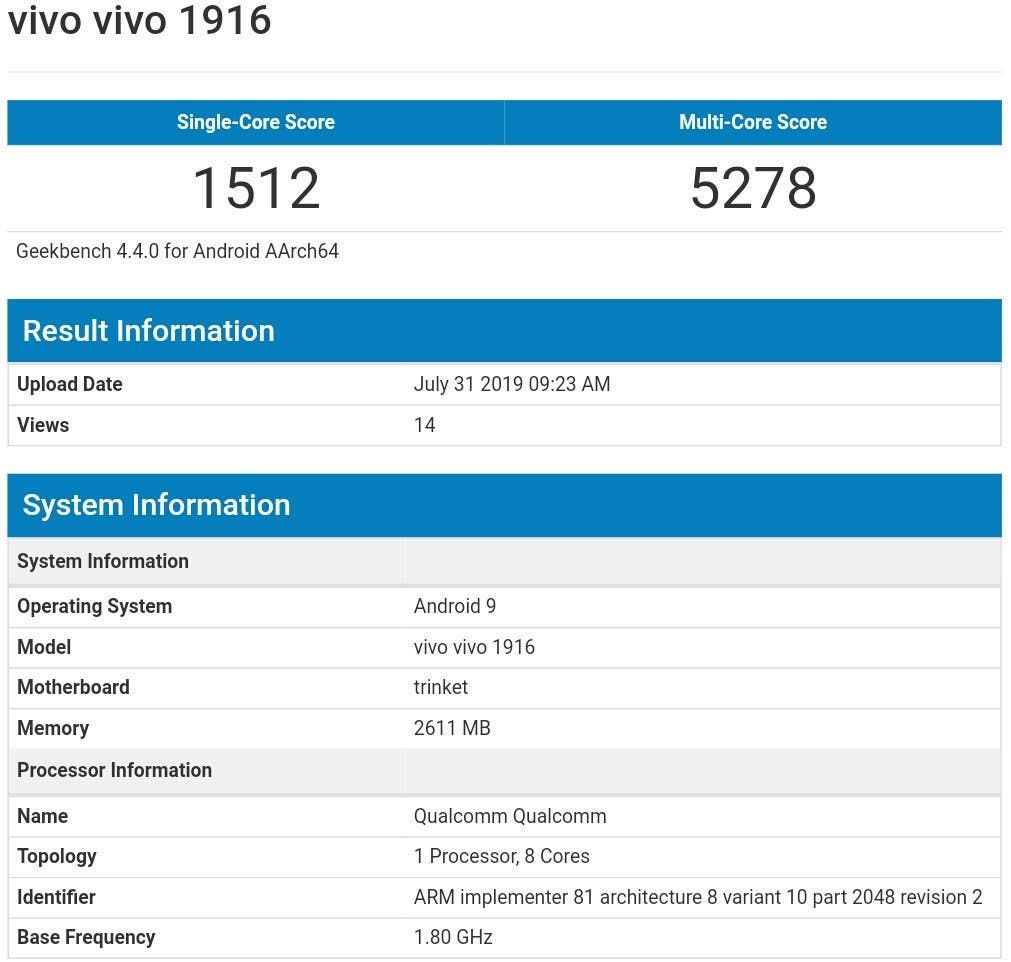 Two new Vivo handsets spotted on Geekbench