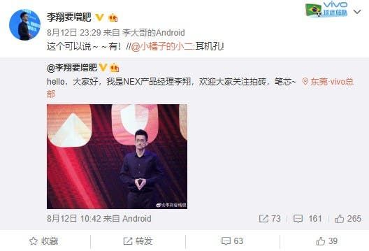 Vivo NEX new flagship will retain the 3.5 mm jack