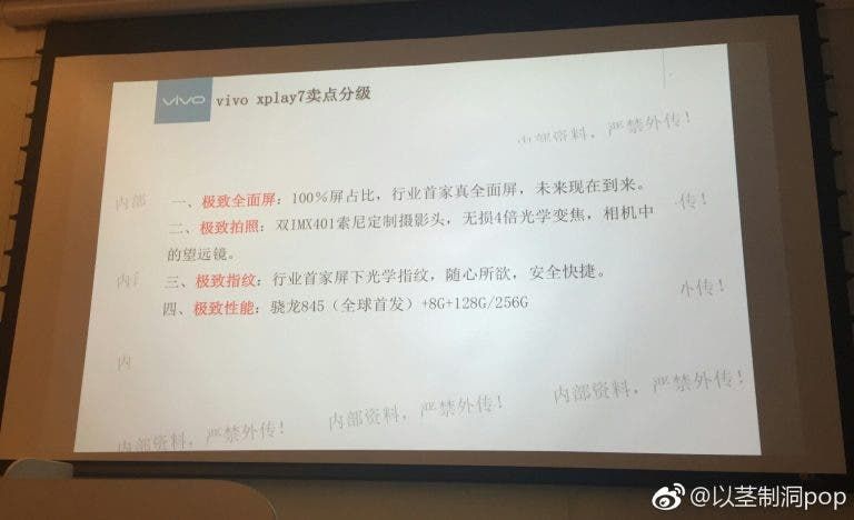 Vivo Xplay 7 leaks shows nearly 100% screen-ratio and under display fingerprint sensor