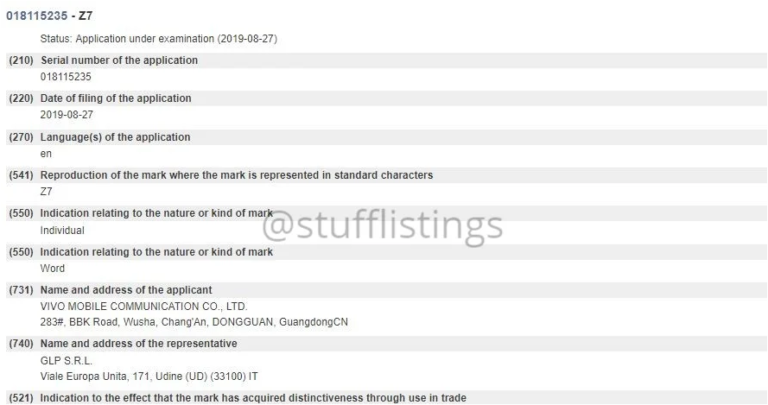 VIVO trademarks the VIVO Z7 and Z9 monikers