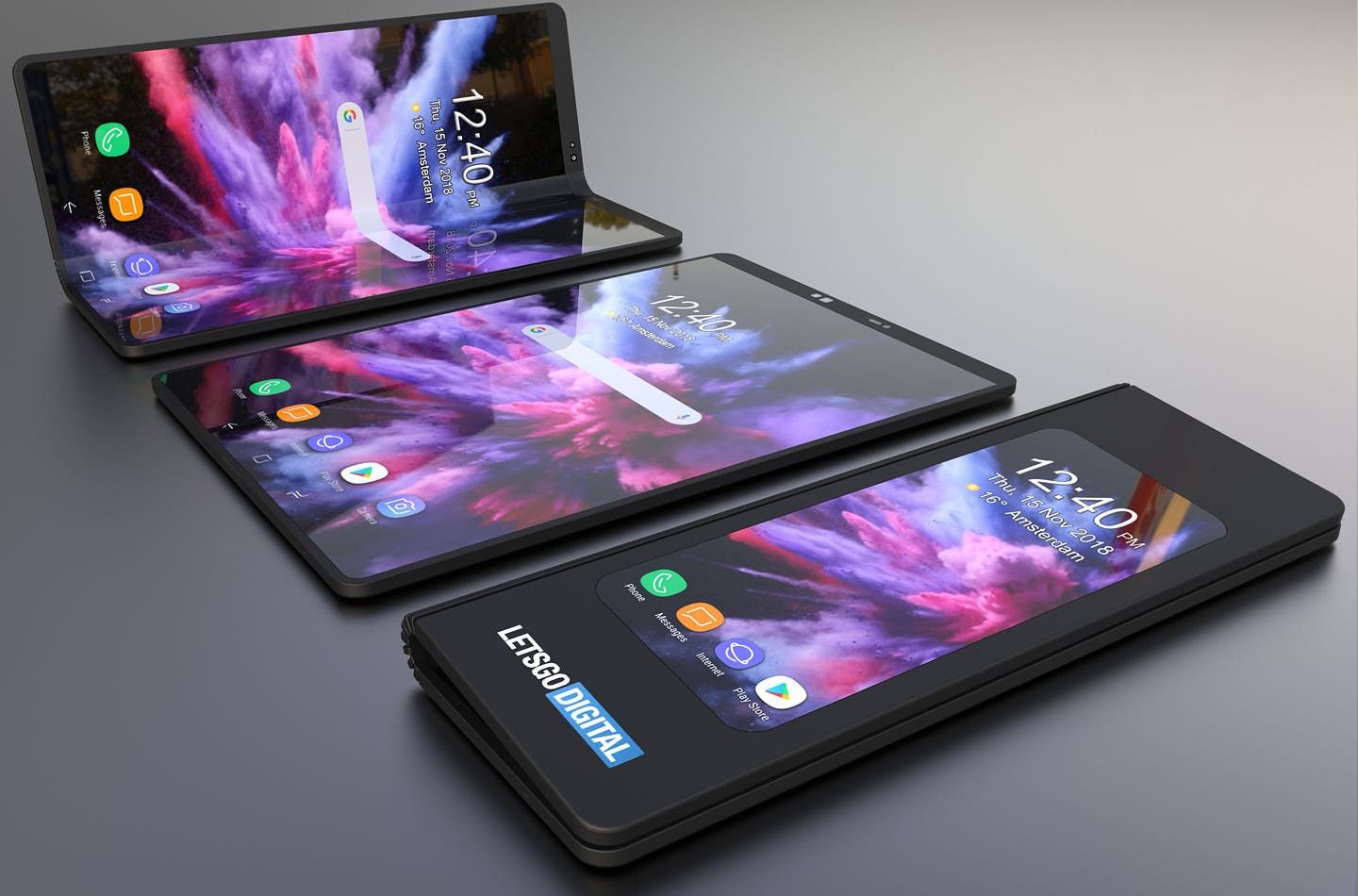 Samsung's Foldable Phone Shows Up in Renders, Unfolds from 4.6 to 7.3 inches