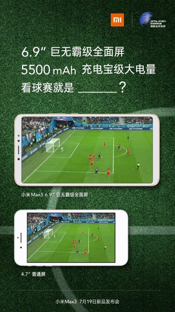 Xiaomi Mi Max 3 Poster Confirms 5500 mAh Battery & 6.9-inch Display