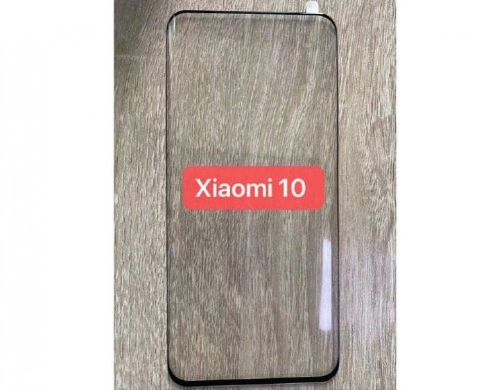 Xiaomi Mi 10 screen protector leaks revealing "waterfall" curved display, no punch holes