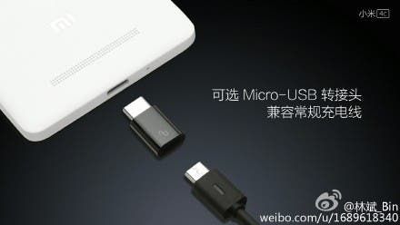 Xiaomi will bundle an adapter which will let you use micro USB cables with the Mi 4c