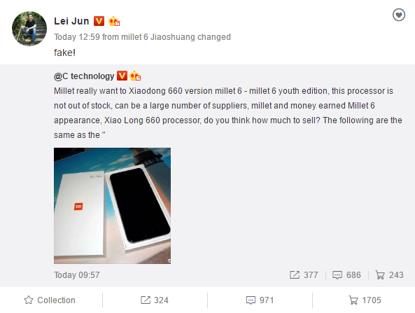 Xiaomi Mi6 Lite: Rumored to sport the Snapdragon 660